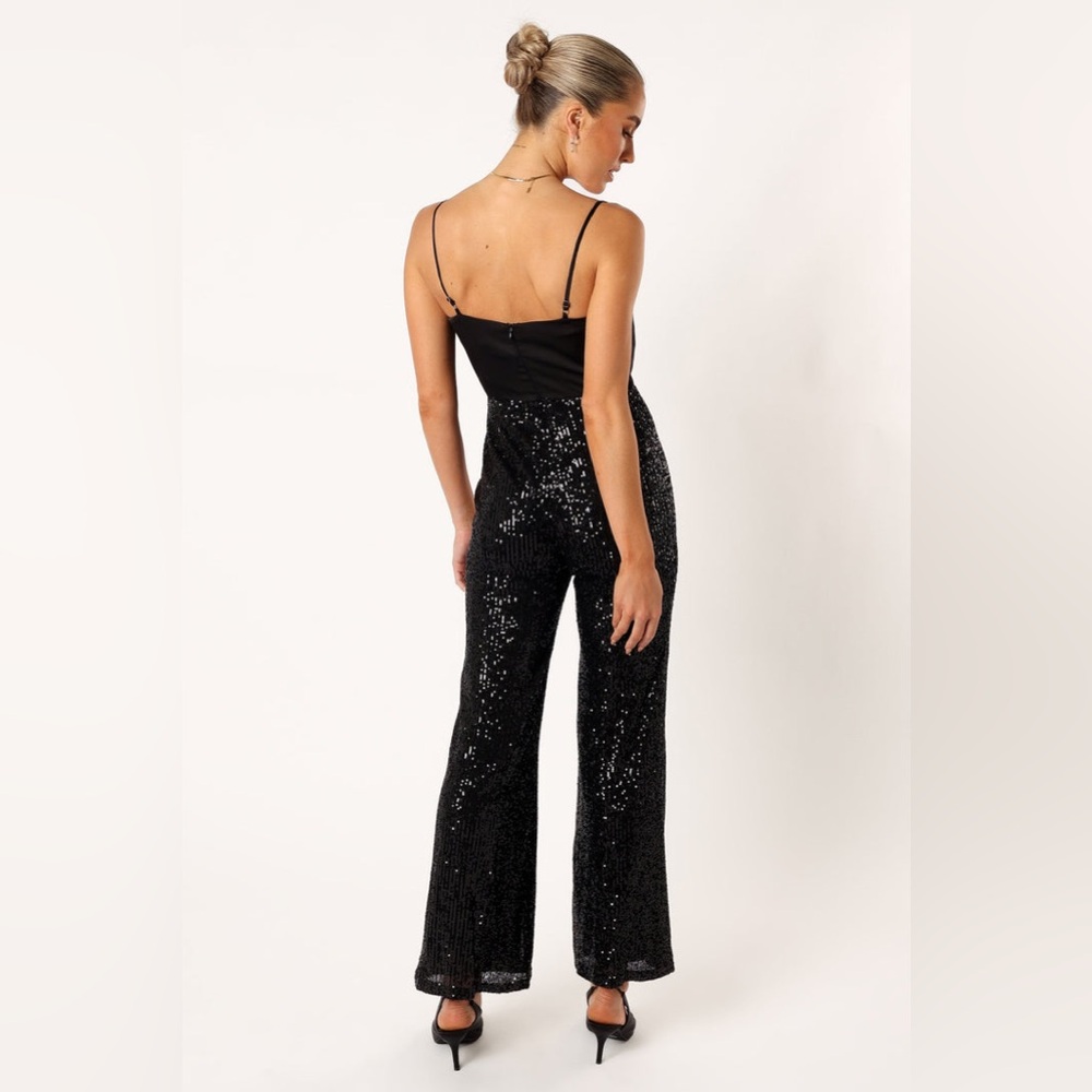 Petal & pup sequin bow bust bell leg jumpsuit nwot - Picture 5 of 7